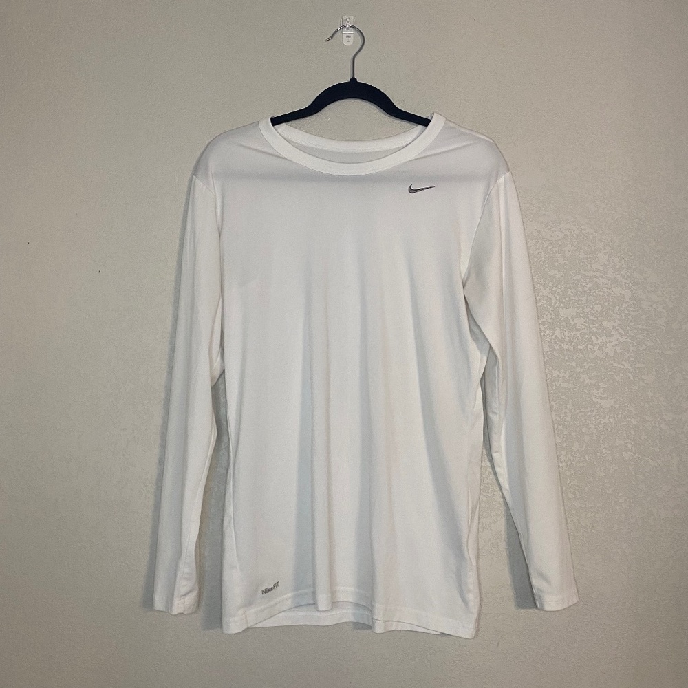 Nike White Long Sleeve embroidered swoosh